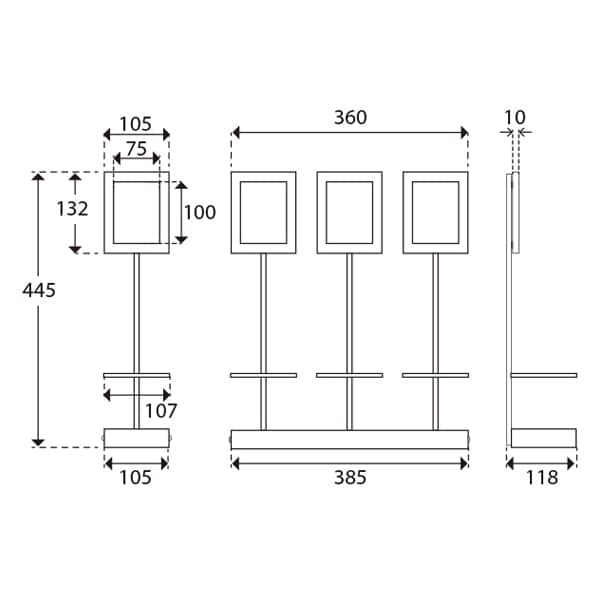 友屋 新ワインボトルスタンド 3本用 60616-02 1個(ご注文単位1個)【直送品】
