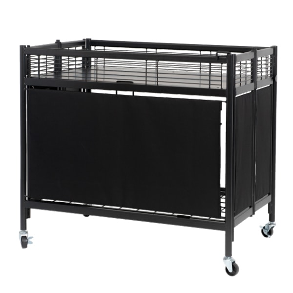 友屋 中折れ式ワゴン W900mm ブラック 51897BLK 1台（ご注文単位1台）【直送品】