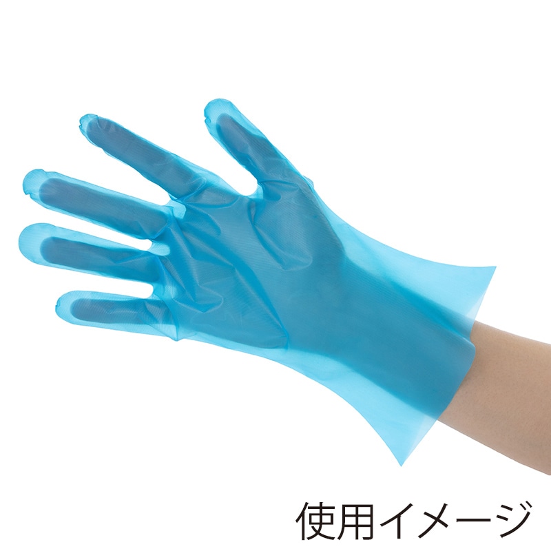 中部物産貿易 使い捨てポリ手袋 ポリタッチエコ L ブルー 200枚/箱(ご注文単位20箱)【直送品】
