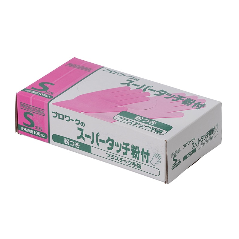 中部物産貿易 使い捨てプラスチック手袋　スーパータッチ　粉付 S 半透明 100枚/箱（ご注文単位20箱）【直送品】
