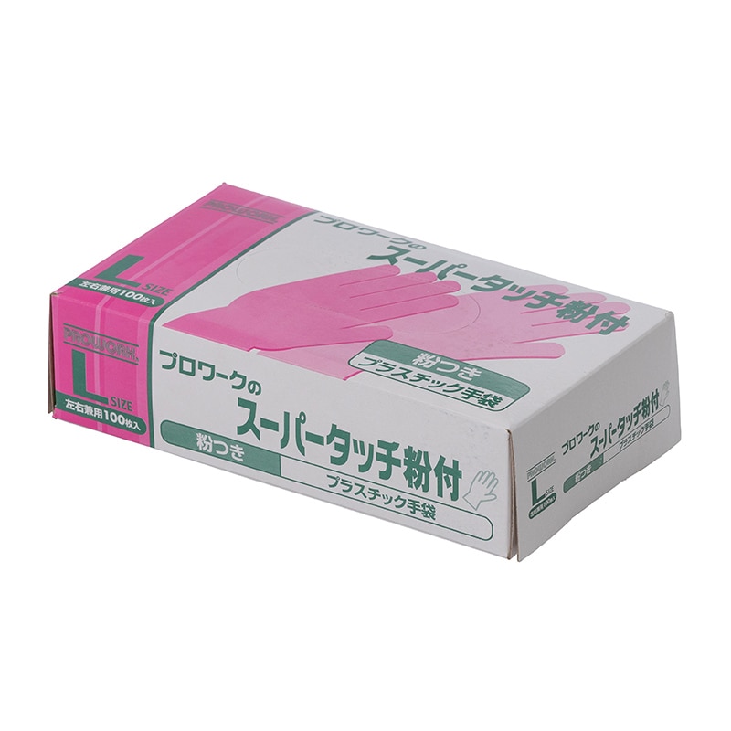 中部物産貿易 使い捨てプラスチック手袋　スーパータッチ　粉付 L 半透明 100枚/箱（ご注文単位20箱）【直送品】