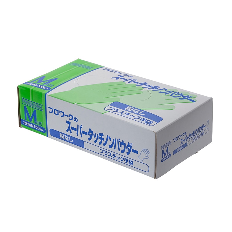 中部物産貿易 使い捨てプラスチック手袋スーパータッチノンパウダー M 半透明 100枚/箱（ご注文単位20箱）【直送品】