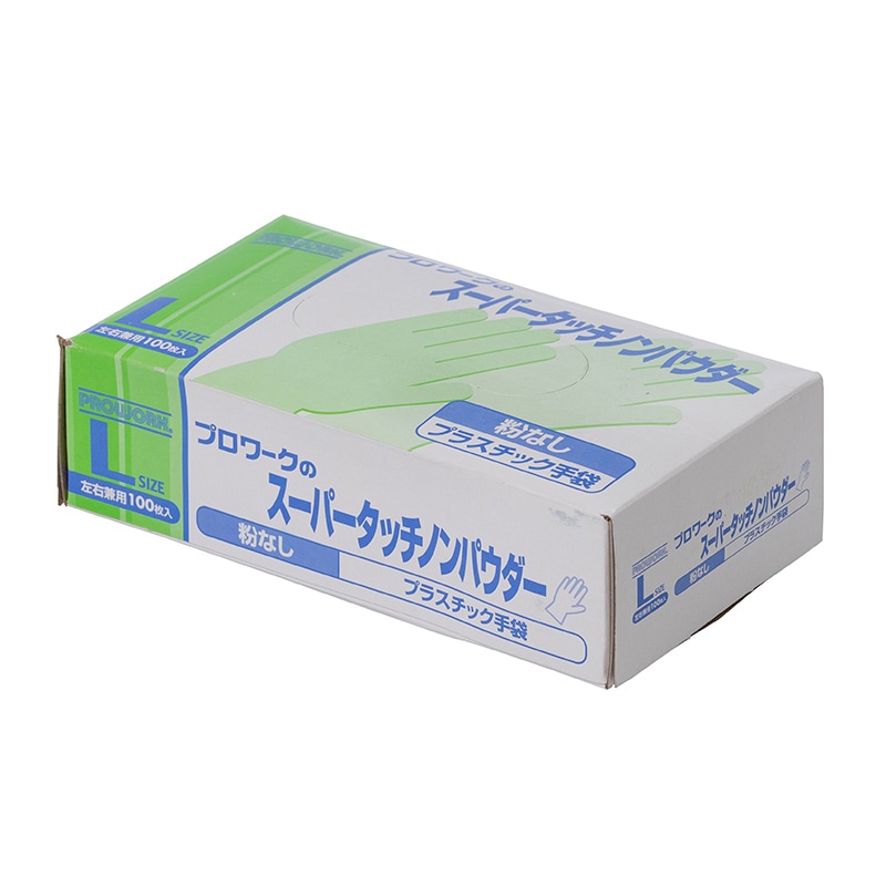 中部物産貿易 使い捨てプラスチック手袋スーパータッチノンパウダー L 半透明 100枚/箱（ご注文単位20箱）【直送品】