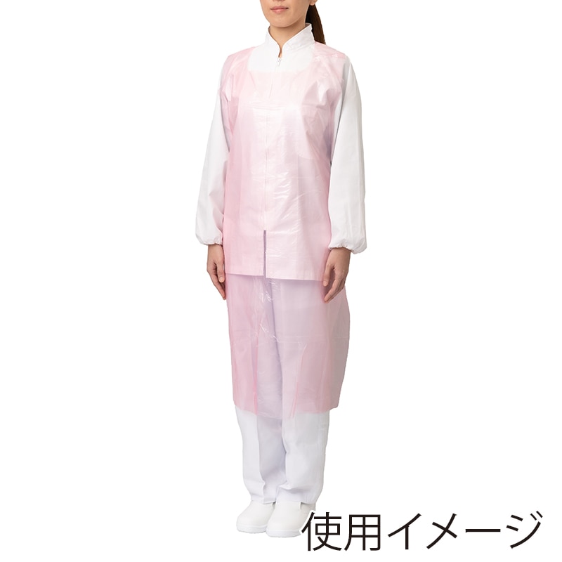 中部物産貿易 ポリエチレンエプロン フリーサイズ ピンク PEC-03 100枚/箱(ご注文単位10箱)【直送品】