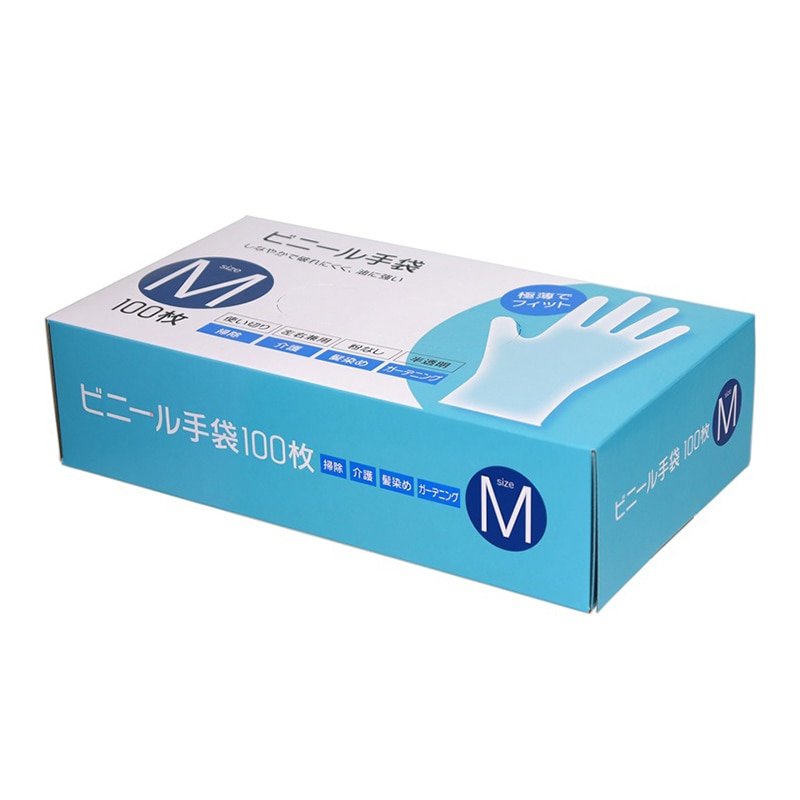 大和物産 ビニール手袋 M 100枚入 1箱（ご注文単位20箱）【直送品】