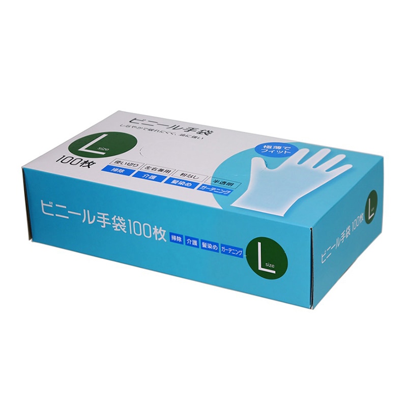 大和物産 ビニール手袋 L 100枚入 1箱（ご注文単位20箱）【直送品】