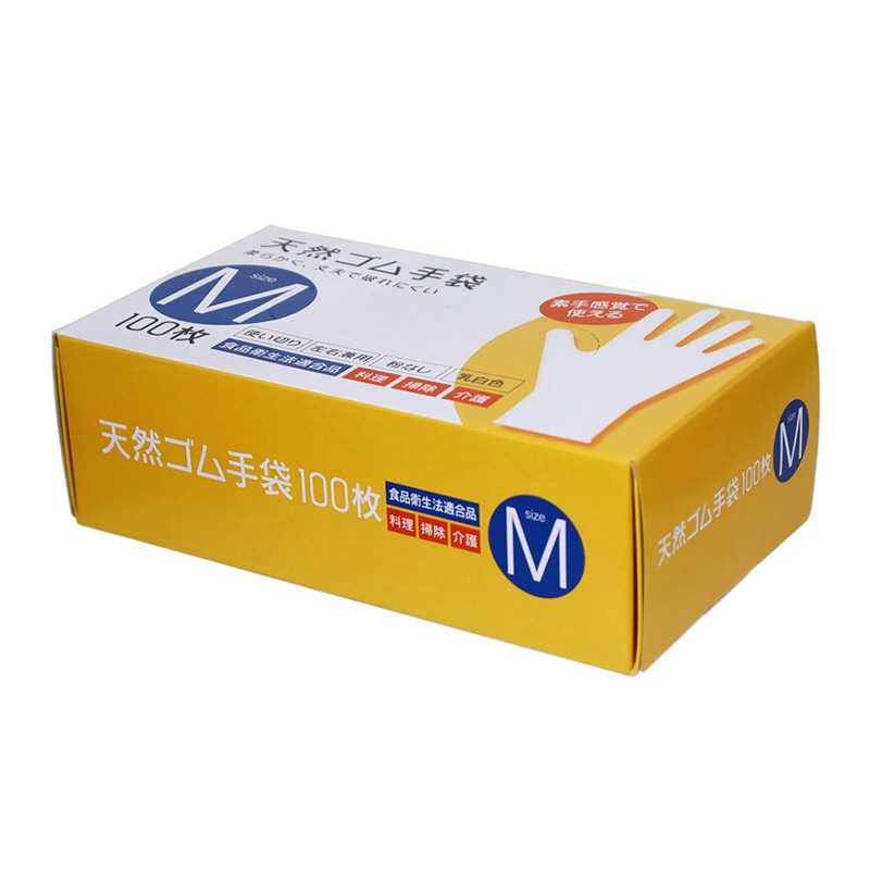 大和物産 天然ゴム手袋 M 100枚入 1箱（ご注文単位20箱）【直送品】
