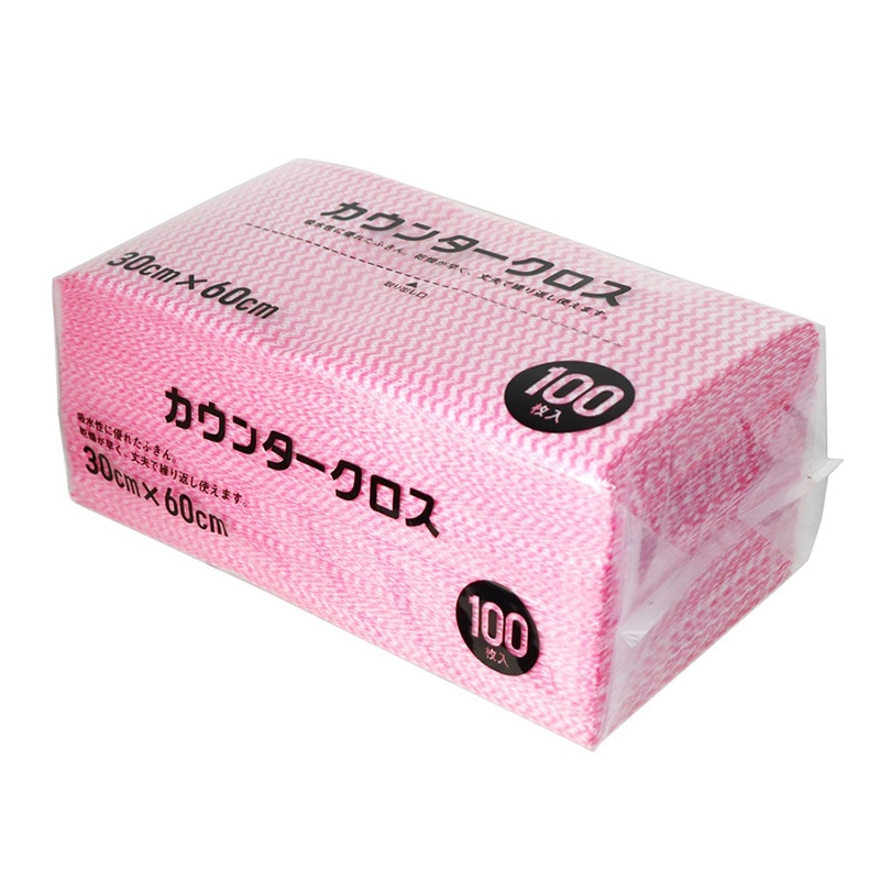 大和物産 カウンタークロス 60×30 ピンク 100枚入 1パック（ご注文単位16パック）【直送品】