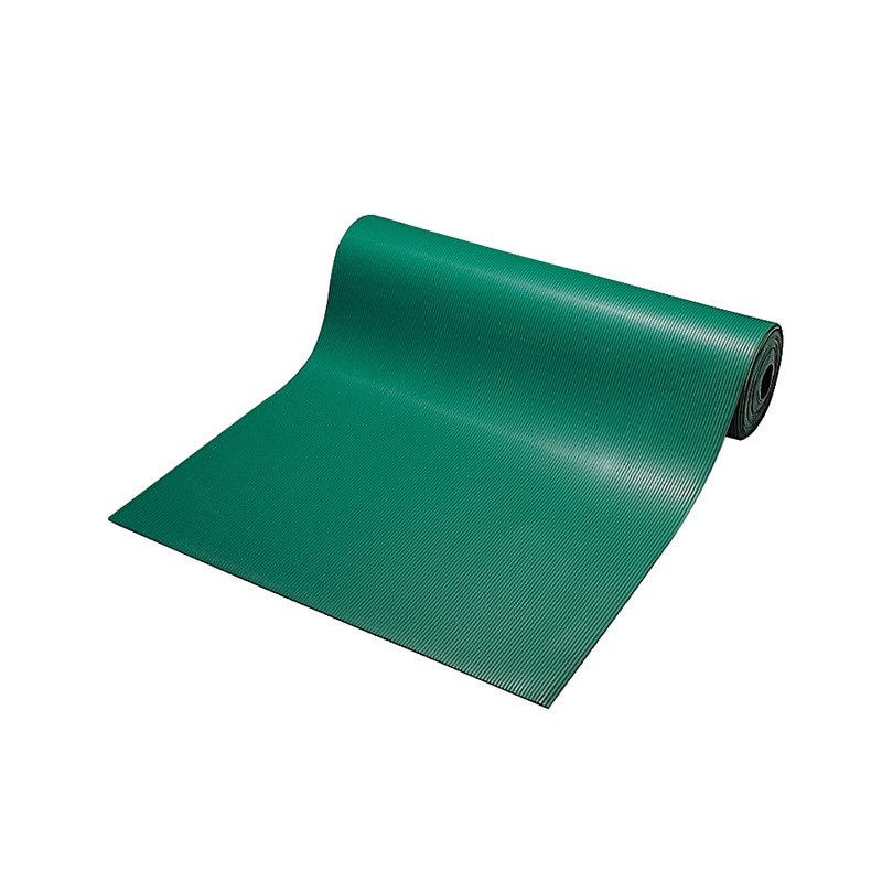 テラモト すべり止めマット 筋入ゴムマット 5mm厚 1m×20m 緑 MR1422101 1本(ご注文単位1本)【直送品】
