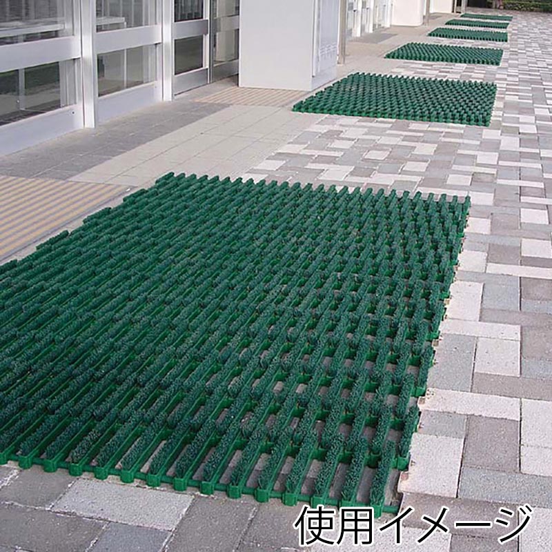 テラモト 泥落としマット ナイロンブラッシュ H-40 620×890 緑 MR0971410 1枚(ご注文単位1枚)【直送品】