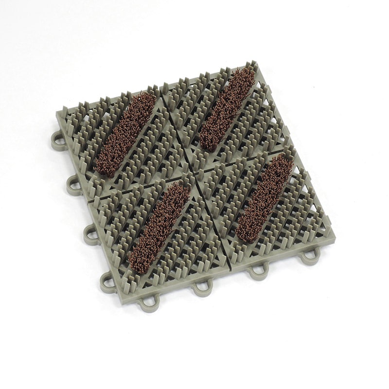 テラモト 泥落としマット　カラーブラッシュ 150×150　茶 MR0960724 1枚（ご注文単位2枚）【直送品】