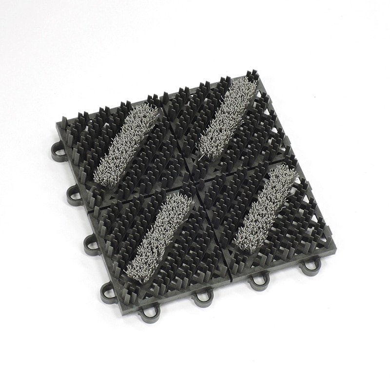 テラモト 泥落としマット　カラーブラッシュ 150×150　灰 MR0960725 1枚（ご注文単位2枚）【直送品】