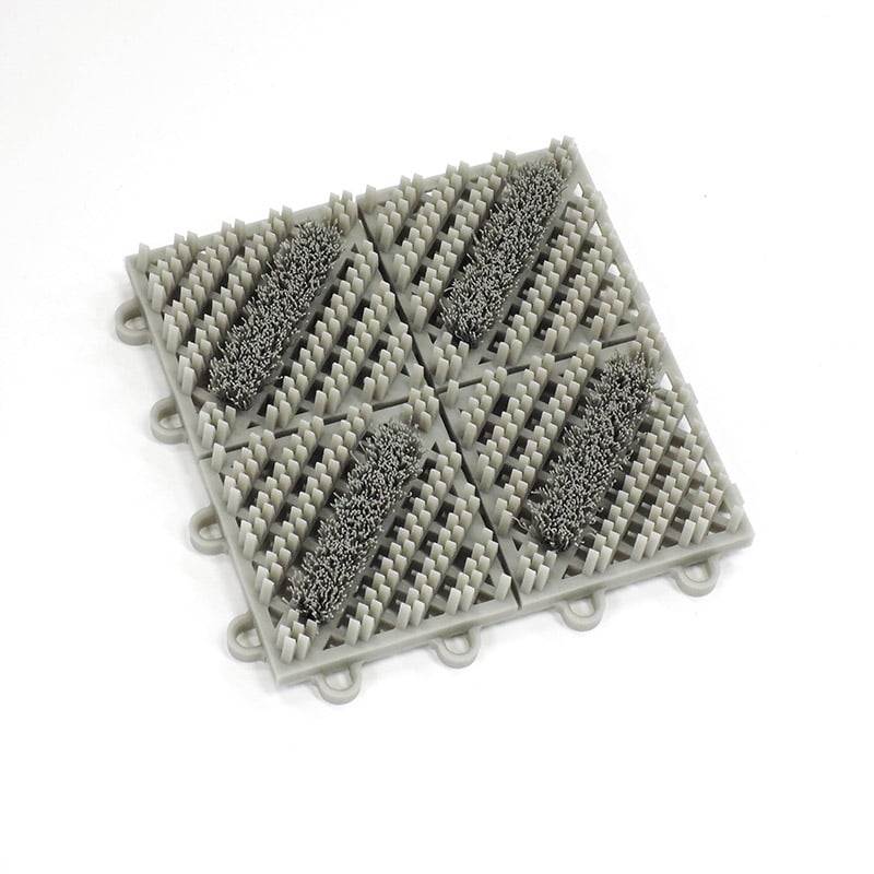 テラモト 泥落としマット　カラーブラッシュ 150×150　ライトグレー MR0960726 1枚（ご注文単位2枚）【直送品】