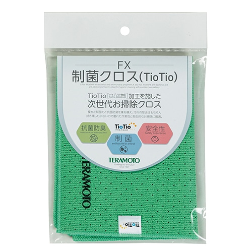 テラモト 清掃用品　FX制菌クロス　TioTio 緑 CL3749301 1個（ご注文単位1個）【直送品】
