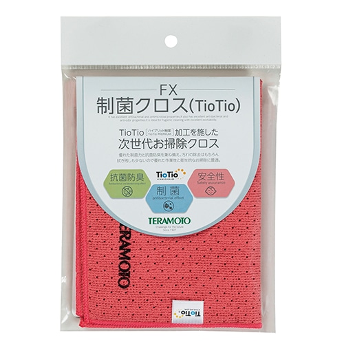テラモト 清掃用品　FX制菌クロス　TioTio 赤 CL3749302 1個（ご注文単位1個）【直送品】