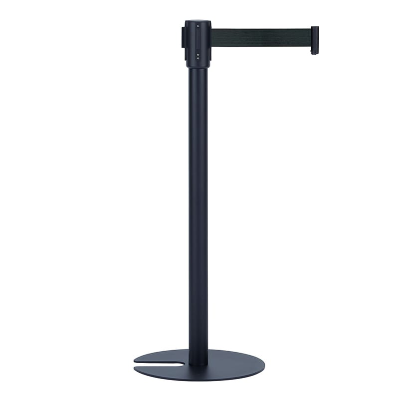 テラモト ベルトパーテーションスタンド UN ブラック ベルト黒 SU6618017 1台(ご注文単位1台)【直送品】