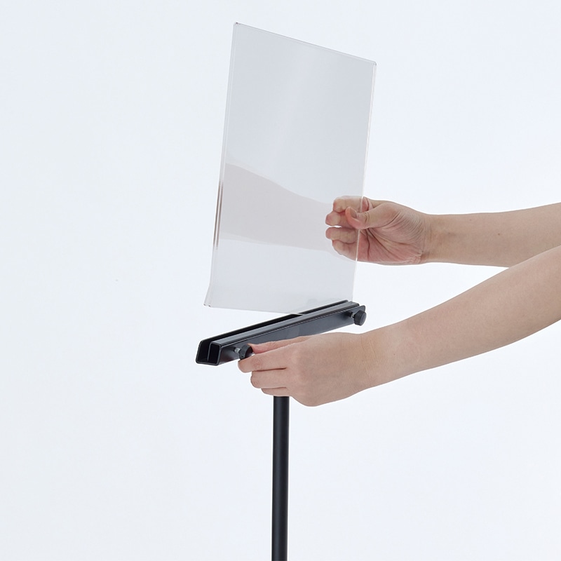 テラモト 2Wayサインスタンド A4サイズ横 ブラック SU6573007 1台(ご注文単位1台)【直送品】