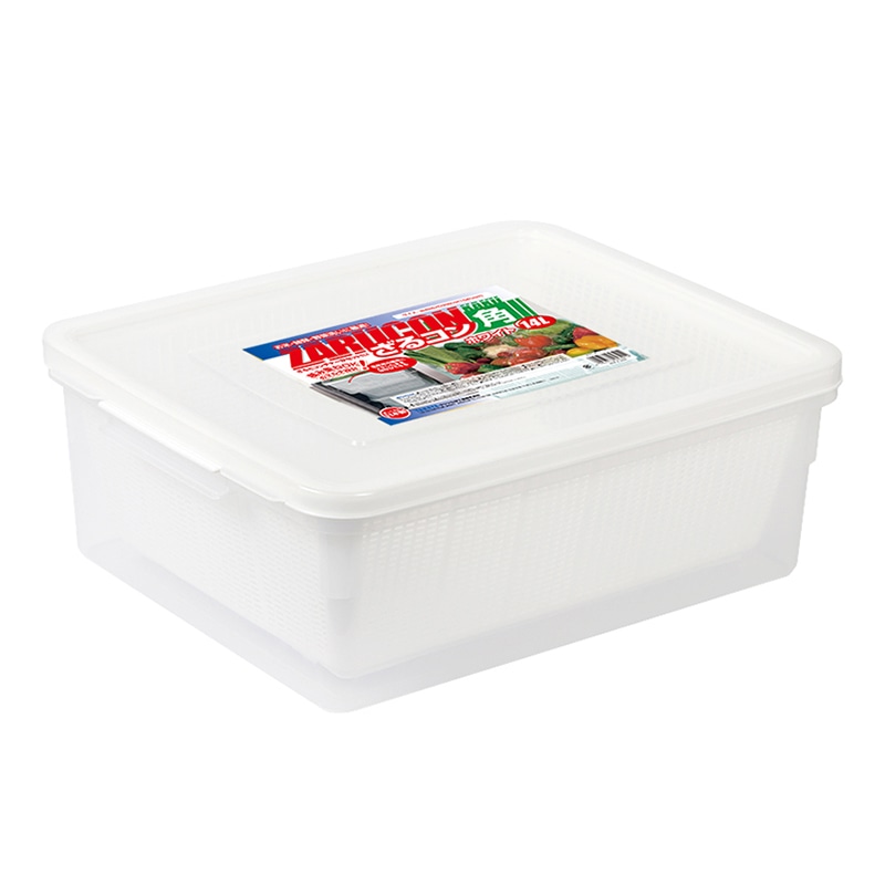 タケヤ化学工業 保存容器 ざるコン角 14L ホワイト 1個（ご注文単位1個）【直送品】