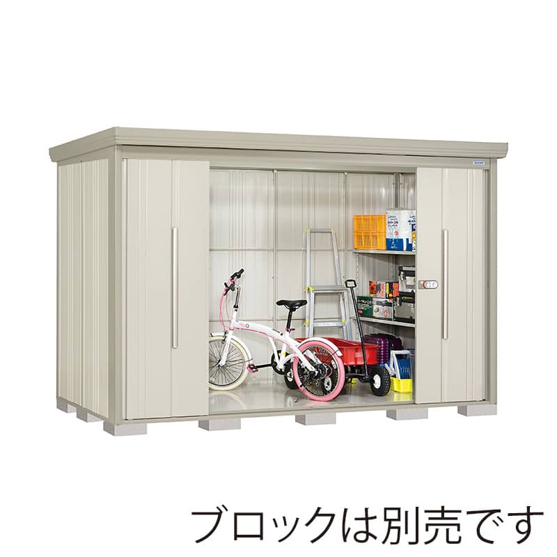 田窪工業所 中・大型物置 Mr.ストックマン ダンディ 多雪型 標準屋根 側面棚 ND-S3215YW ムーンホワイト 1台（ご注文単位1台）【直送品】