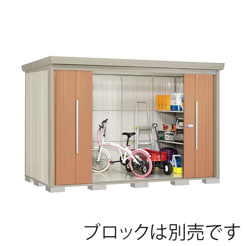 田窪工業所 中・大型物置 Mr.ストックマン ダンディ 多雪型 標準屋根 側面棚 ND-S3215YT トロピカルオレンジ 1台（ご注文単位1台）【直送品】