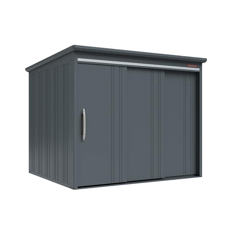 田窪工業所 中・大型物置 BELOS 一般型 標準屋根 側面棚 B-2522YGR ブルイッシュグレー 1台（ご注文単位1台）【直送品】