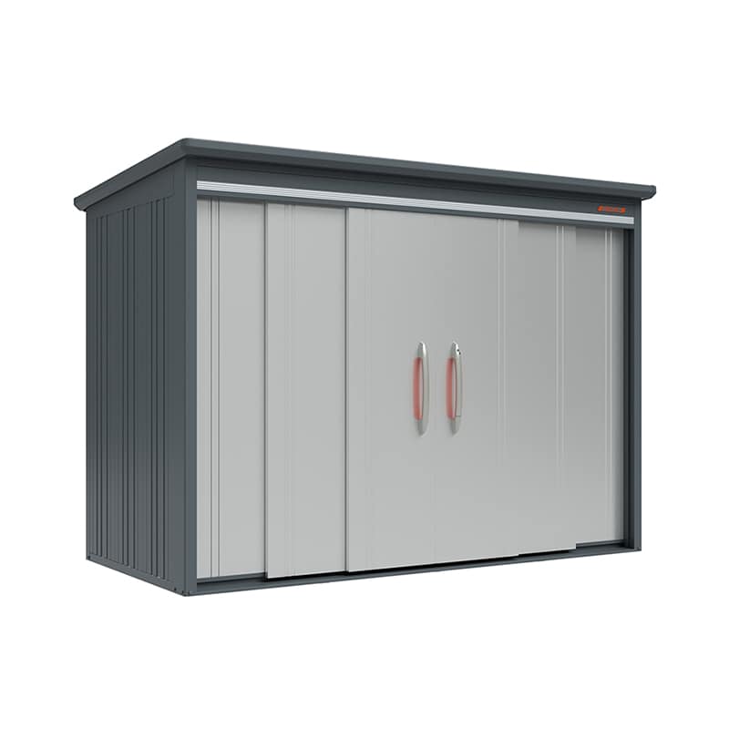 田窪工業所 中・大型物置 BELOS 一般型 標準屋根 側面棚 B-2914YLS ルミナスシルバー 1台（ご注文単位1台）【直送品】