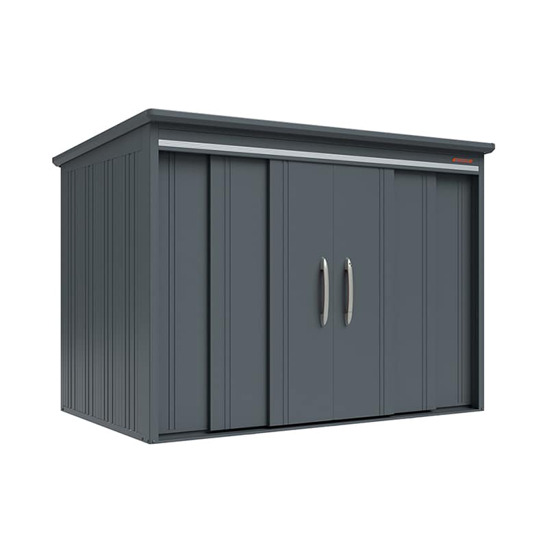 田窪工業所 中・大型物置 BELOS 一般型 結露減少屋根 側面棚 B-Z2918YGR ブルイッシュグレー 1台（ご注文単位1台）【直送品】