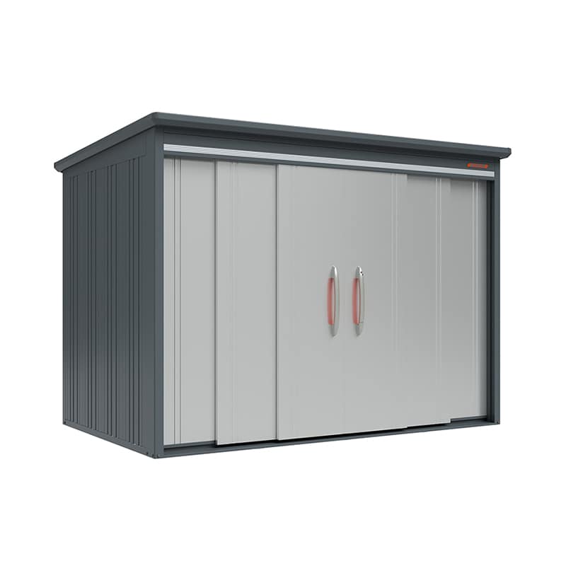 田窪工業所 中・大型物置 BELOS 一般型 結露減少屋根 背面棚 B-Z2918LS ルミナスシルバー 1台（ご注文単位1台）【直送品】