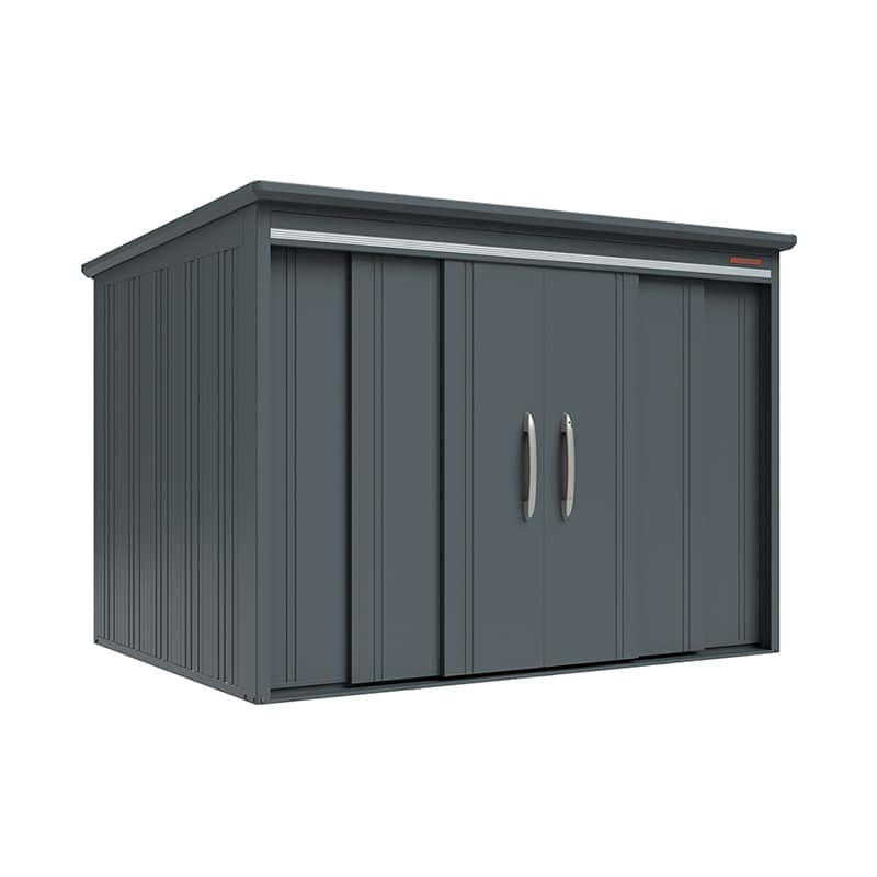 田窪工業所 中・大型物置 BELOS 豪雪型 結露減少屋根 背面棚 B-K2922GR ブルイッシュグレー 1台（ご注文単位1台）【直送品】