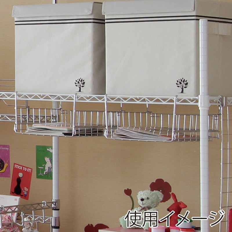 アイリスオーヤマ メタルラックパーツ 棚下バスケット 30.5×33.5 MR-A4B 1個(ご注文単位1個)【直送品】