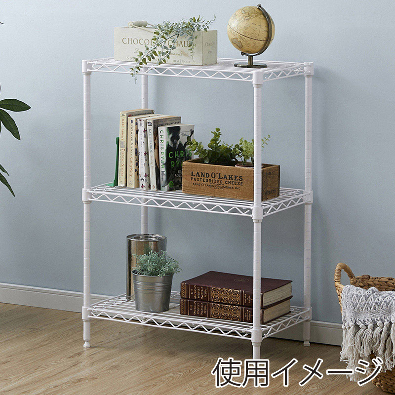 アイリスオーヤマ カラーメタルラック　3段 55×35×80　ホワイト CMM-55083 1台（ご注文単位1台）【直送品】