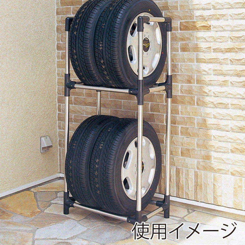 アイリスオーヤマ ステンレスタイヤラック　カバー付 軽・コンパクト・普通車・ミニバン用 KSL-590C 1台（ご注文単位1台）【直送品】