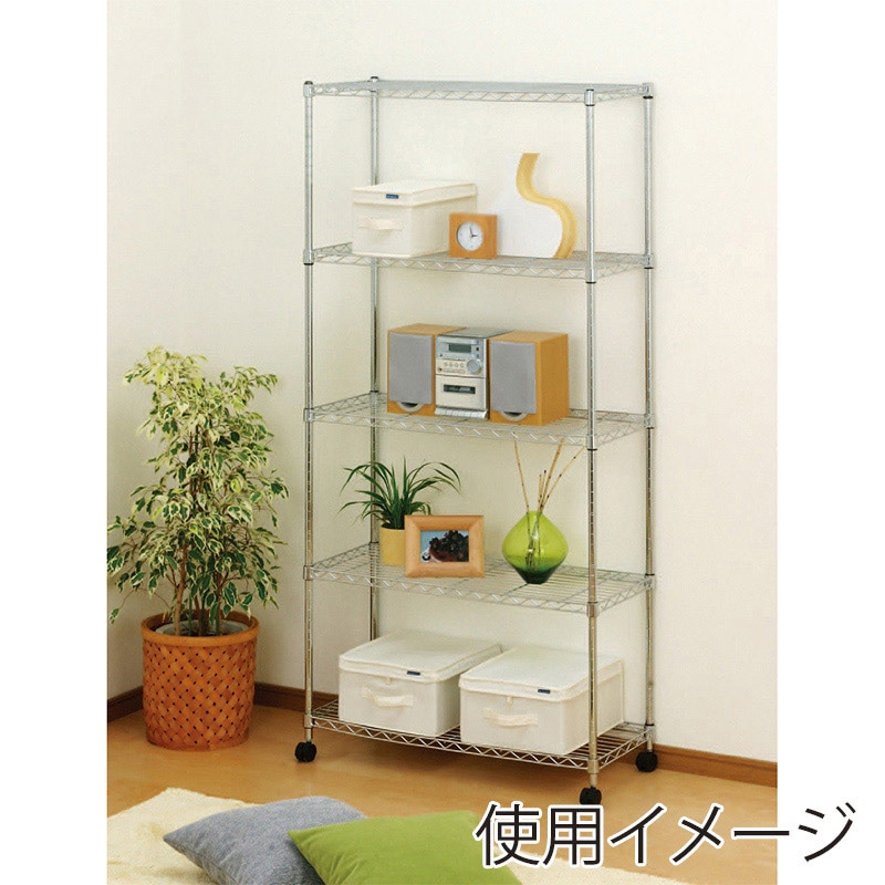 アイリスオーヤマ メタルラック　ミニ　幅80cm　5段 キャスター付き SEM-8018 1台（ご注文単位1台）【直送品】