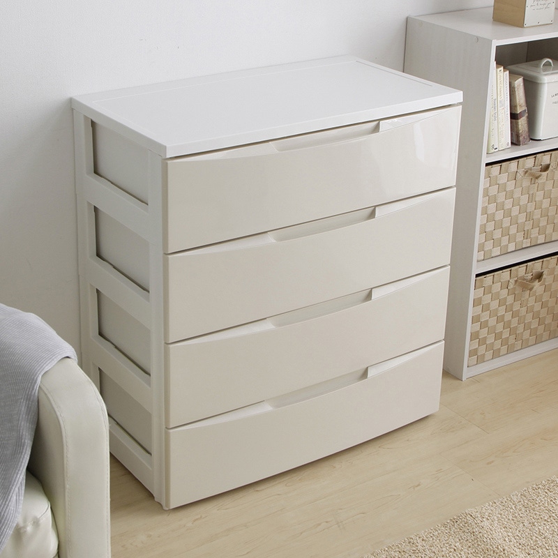 アイリスオーヤマ ワイドチェスト　4段 ホワイト／アイボリー COD-724 1台（ご注文単位1台）【直送品】