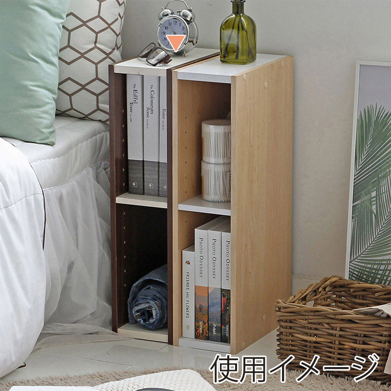 アイリスオーヤマ スペースユニット 幅15cm 2段 ウォールナットブラウン/オフホワイト UB-6015 1台(ご注文単位1台)【直送品】