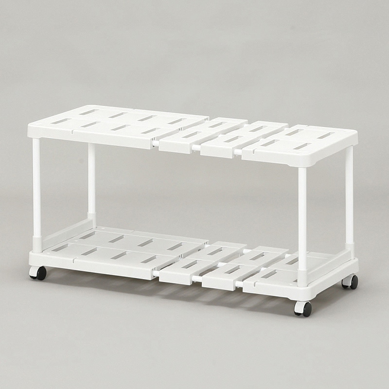 アイリスオーヤマ 伸縮押入れ整理棚 キャスター付き グレー SOR-370W 1台(ご注文単位4台)【直送品】