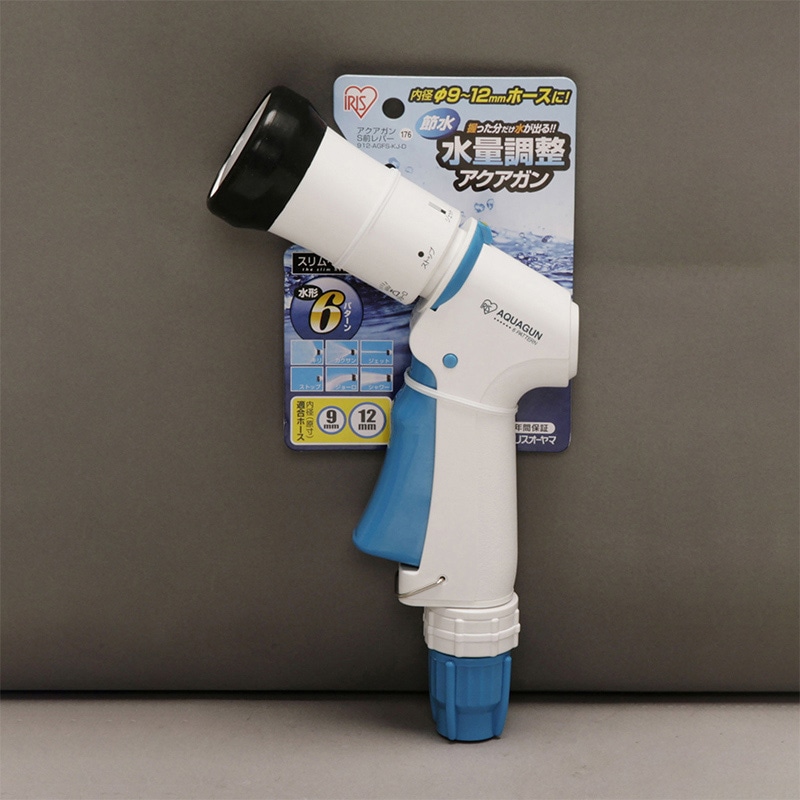 アイリスオーヤマ 水量調整アクアガンS 前レバー ホワイト/アクアブルー 912-AGFS-KJ-D 1個(ご注文単位1個)【直送品】