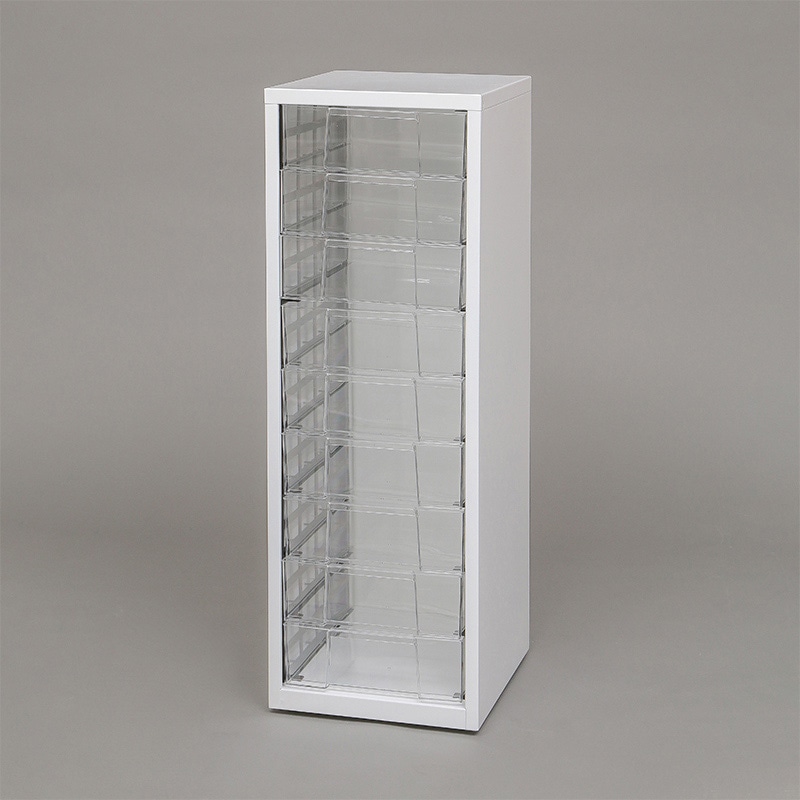 アイリスオーヤマ スチールフロアケース 深型9段 ホワイト SFE-8009 1台(ご注文単位1台)【直送品】