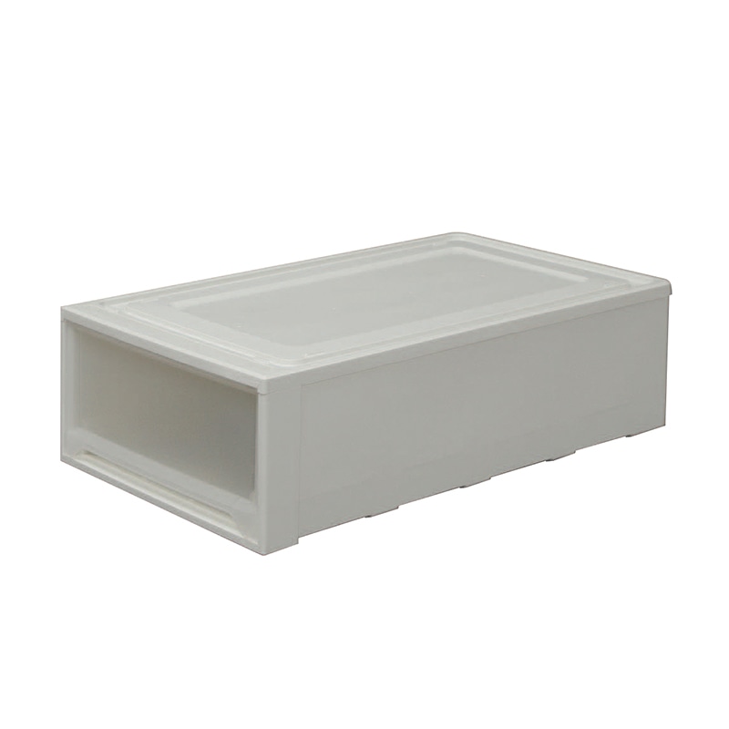 アイリスオーヤマ ロングチェスト 44×74×23 ホワイト/クリア MG-7423W 1台(ご注文単位4台)【直送品】