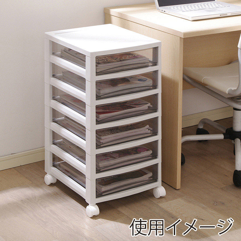 アイリスオーヤマ オフィスチェスト 中6段 ライトグレー OCE-600R 1台(ご注文単位1台)【直送品】