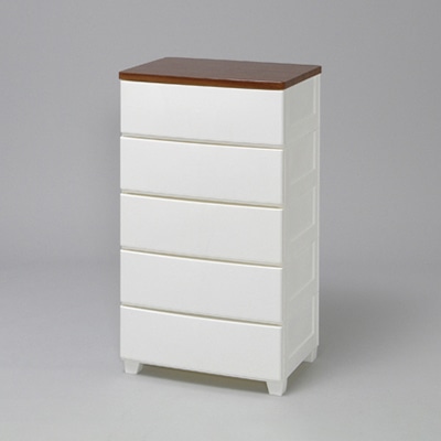 アイリスオーヤマ ウッドトップチェスト 幅56cm 5段 ホワイト MG-555 1台(ご注文単位1台)【直送品】