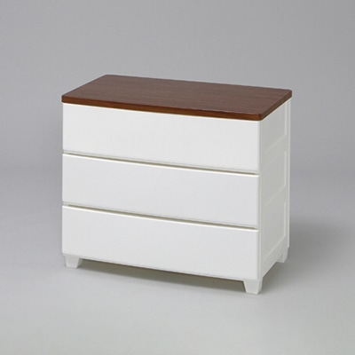 アイリスオーヤマ ウッドトップチェスト 幅73cm 3段 ホワイト MG-723 1台(ご注文単位1台)【直送品】