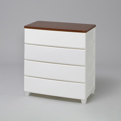 アイリスオーヤマ ウッドトップチェスト 幅73cm 4段 ホワイト MG-724 1台(ご注文単位1台)【直送品】