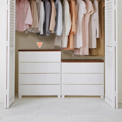 アイリスオーヤマ ウッドトップチェスト 幅73cm 4段 ホワイト MG-724 1台(ご注文単位1台)【直送品】