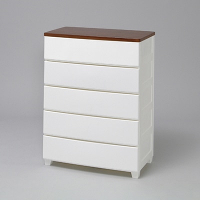 アイリスオーヤマ ウッドトップチェスト 幅73cm 5段 ホワイト MG-725 1台(ご注文単位1台)【直送品】