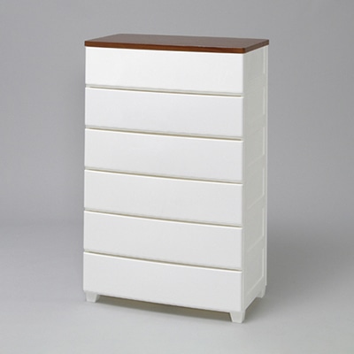 アイリスオーヤマ ウッドトップチェスト 幅73cm 6段 ホワイト MG-726 1台(ご注文単位1台)【直送品】