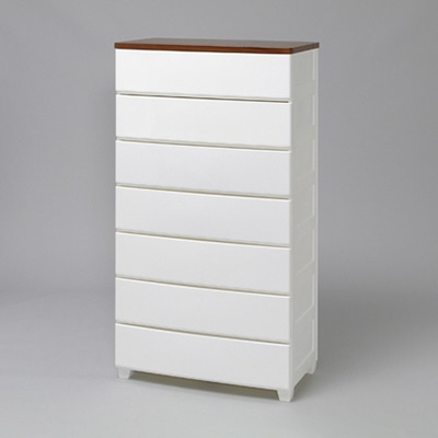 アイリスオーヤマ ウッドトップチェスト 幅73cm 7段 ホワイト MG-727 1台(ご注文単位1台)【直送品】