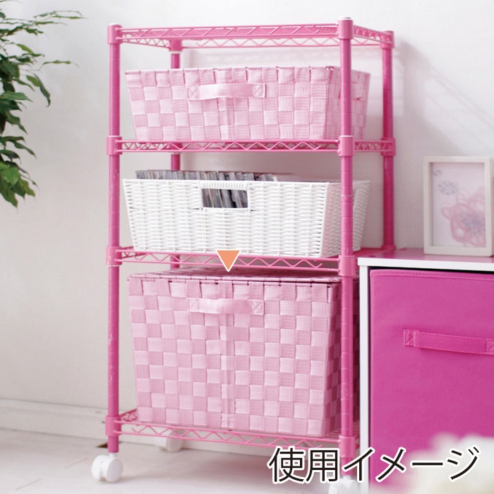 アイリスオーヤマ カラーバスケットト 深型 フタ付 ピンク CBK-38DT 1個(ご注文単位1個)【直送品】