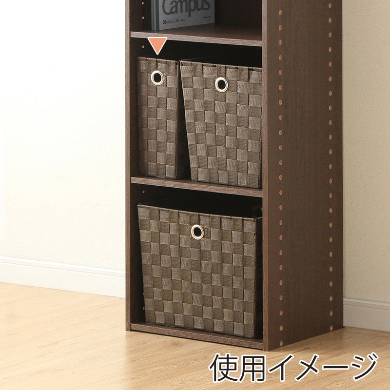 アイリスオーヤマ スペースユニット幅15cm用カラーバスケット ブラウン CBK-11D 1個(ご注文単位1個)【直送品】