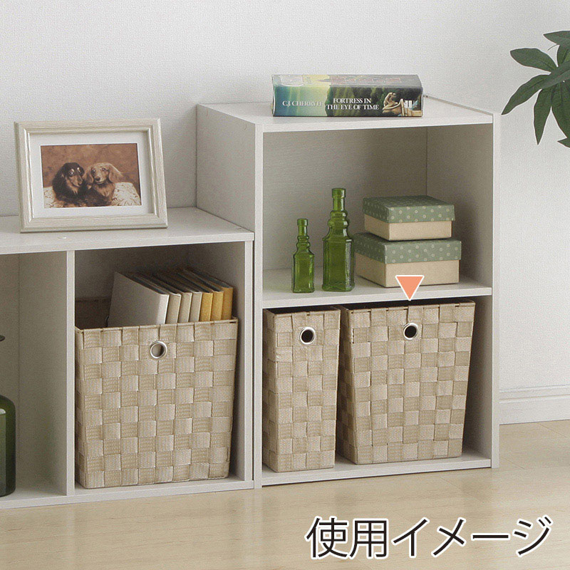 アイリスオーヤマ スペースユニット幅25cm用カラーバスケット ベージュ CBK-22D 1個（ご注文単位1個）【直送品】